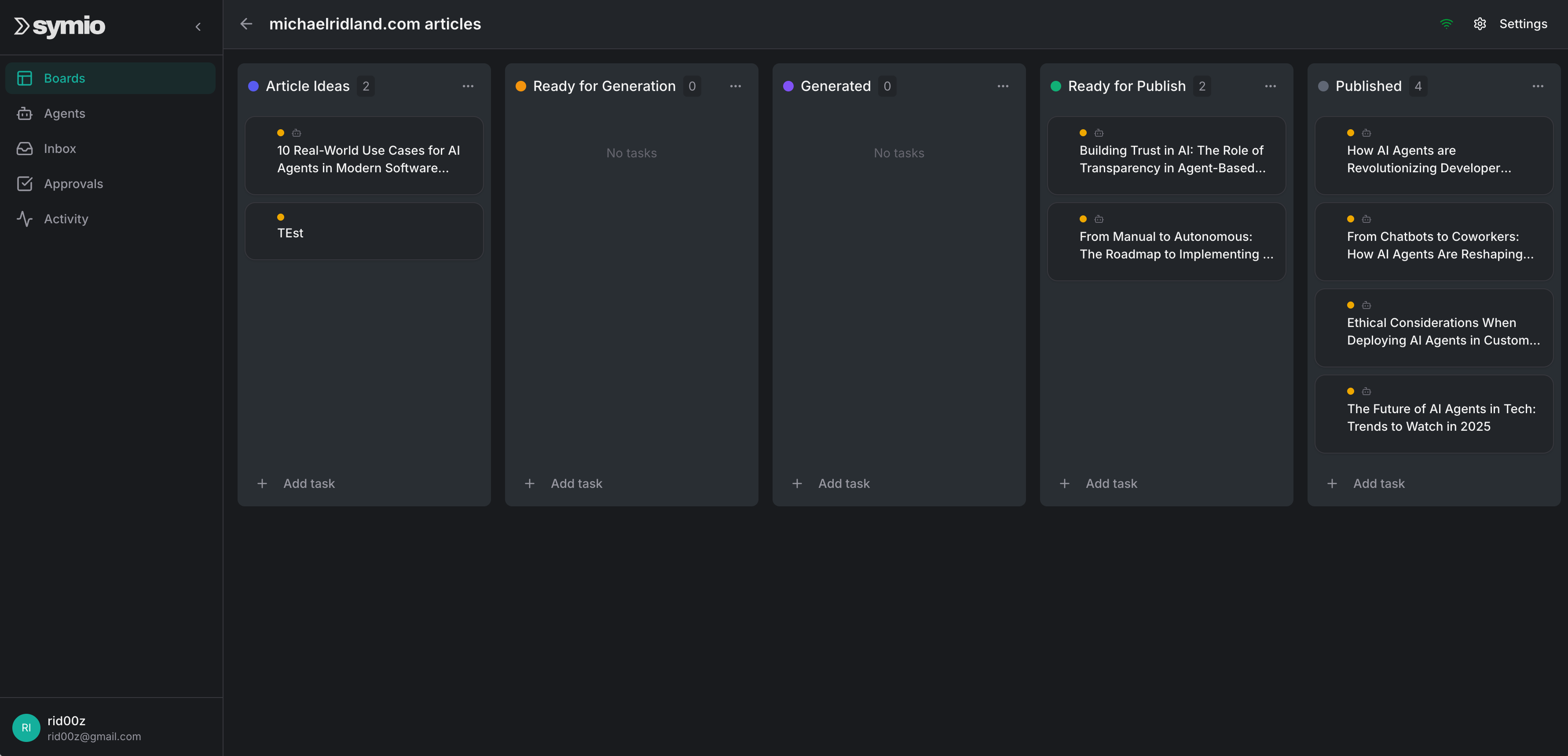 Kanban Boards for Human-AI Teams